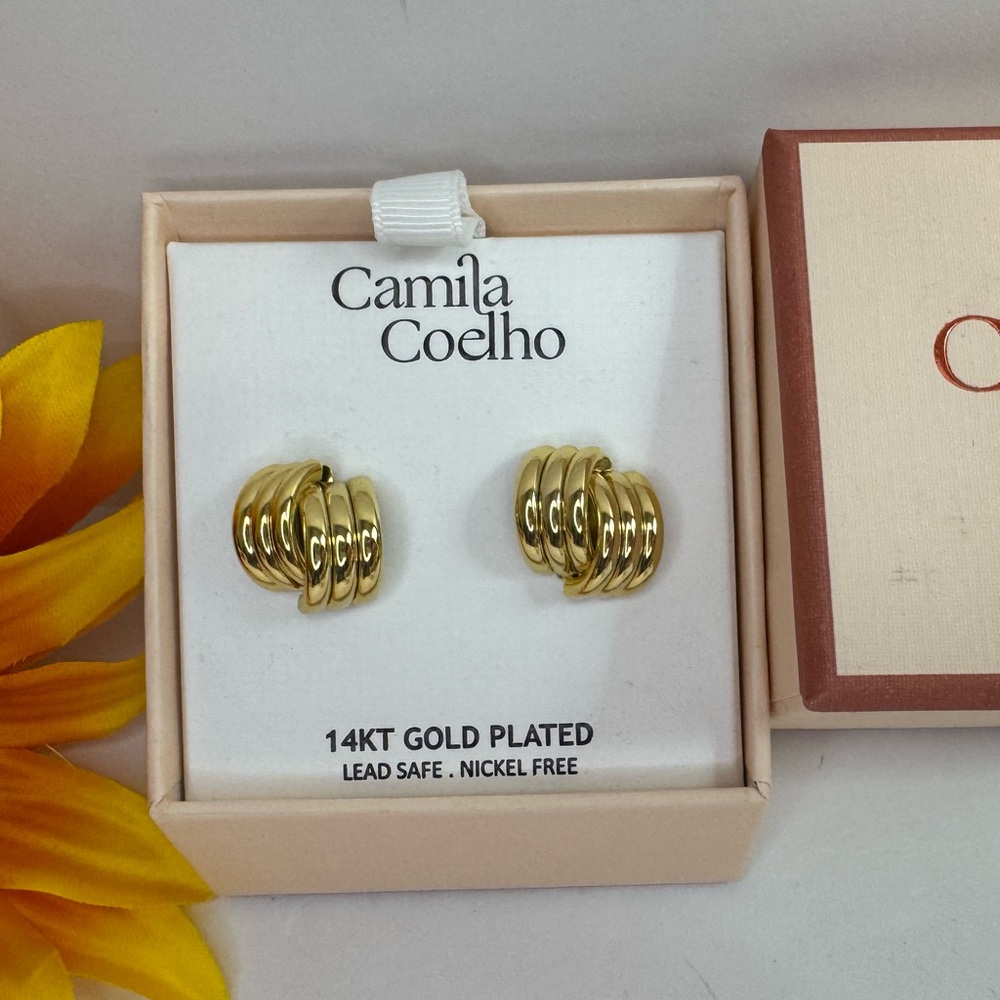 Camila Coelho 14k Gold Plated Stud Earrings